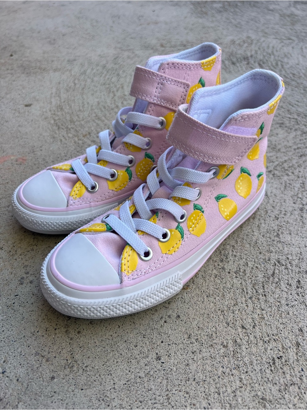 Converse Kids Pink Lemon High Top Sneakers Size 11 NEW